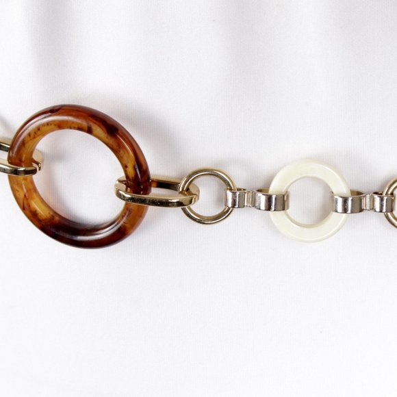 Leather & Resin Hoop Chain Belt main image 5